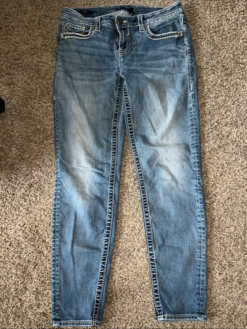 Vigoss Light Blue Skinny Jeans with Faded Detailing